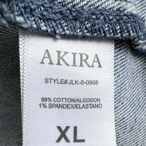 AKIRA Butterfly Kiss Embellished Denim Strapless Mini Tube Dress XL - Picture 8 of 10